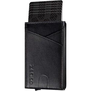 Mens Slim Wallet with Money Clip Black2